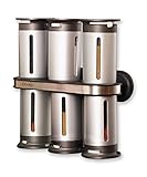 Zevro KCH-06099 Zero Gravity 8 Piece Magnetic Spice Rack with 6 Spice Canisters, Silver