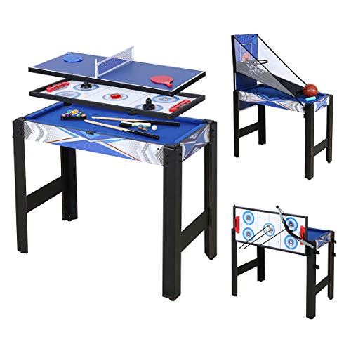homelikesport Table Multi Jeux 5 en 1 Table de Jeux, pour Hockey, Billard, Basket, Tennis de Table, Arc, 91.5 * 46 * 73cm Cover
