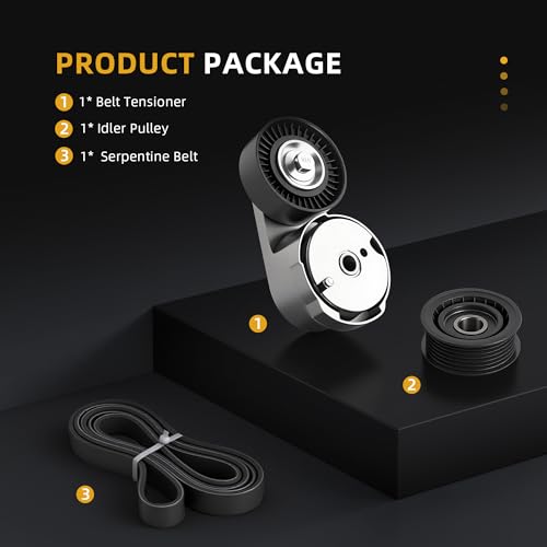 Image of Belt Tensioner Serpentine Belt Idler Pulley Kit Fit for Chrysler 200 /Town & Country, for Dodge Avenger /Grand Caravan /Journey, for Ram C /V 3.6L V6 2011-2019, 39282, 38082, 6PK1960, 90K-39282D