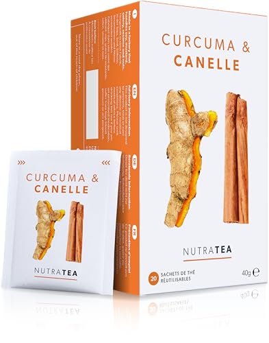 Thé au curcuma et à la cannelle Nutra Tea | Tisane naturelle en sachet pour infusion