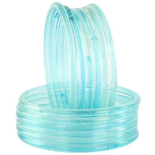 Image of STYOLLO Viral Jelly Transparent Plain Glass Chudi Set For Women & Girls | Traditional Bangle Set | Stylish Bangles For Girls | Ethnic Wedding, Festive & Daily Jewelry | Classic Designer Churi - Set Of 12