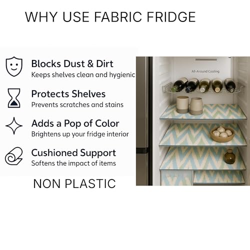 Image of Side-by-Side Door Fridge Shelf Liners Set: Mats for Refrigerator and Freezer Sections -Machine Washable Liners for Glass Shelves, Drawers, Trays Refrigerator Accessories, Pack of 22(Aqua Blue)