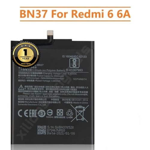 Image of BN37 Battery for Redmi 6 | Mi 6A (3000mAh) Battery with 1 Year Warranty** (B107)
