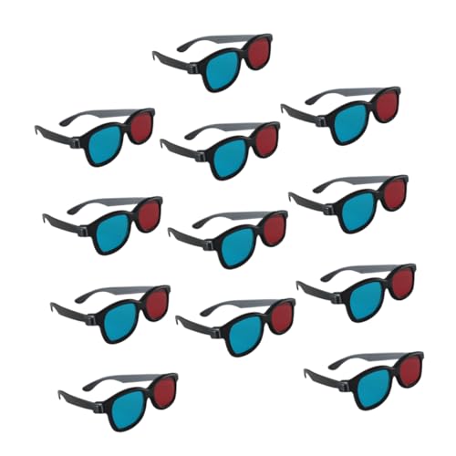 KICHOUSE 20pcs Red Glasses for Movies and Games Anaglyph Viewing Glasses for Films DVDs and Publications for Boys and Girls and Adults Plastic Lens