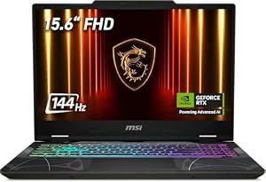MSI Cyborg 15 15.6" FHD 144Hz Gaming Laptop, Intel Core 7 240H, 16GB DDR5 RAM, 1TB PCIe SSD, NVIDIA GeForce RTX 5050, Windows 11 Home, Wi-Fi, Translucent Black (B2RWEKG-269UK)