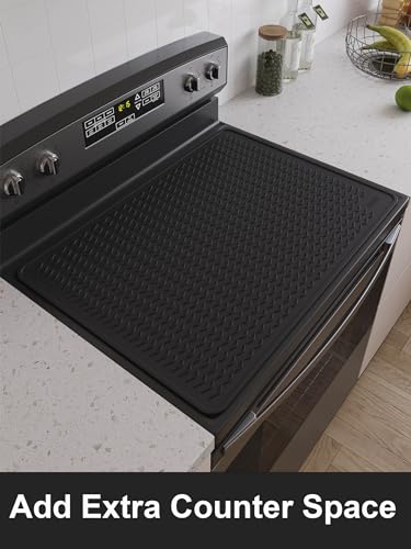 Stove Top Covers for Electric Stove, Food Grade Heavy Duty Silicone Glass Stove Top Cover Protector, Induction Cooktop Protector, Heat Resistant Range Ceramic Stove Top Covers Mat, Oven Cover