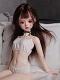 OCcBns BJD Dolls Clothes of 1/4 Dolls Underwear Underpants Necklace Long Stockings Accessories for 45 cm BJD Dolls (Clothes Only, Doll Not Included)(White)