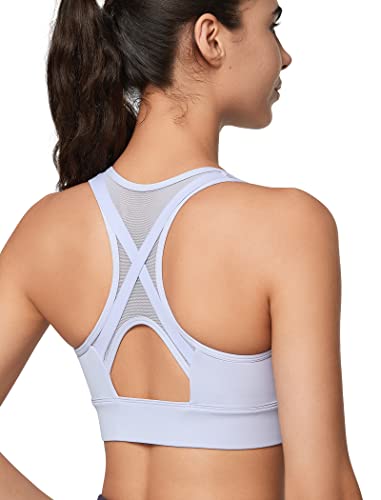 Image of Yvette High Impact Zip Front Sports Bra Mesh Racerback Workout High Support Sports Bras for Women Large Breasts