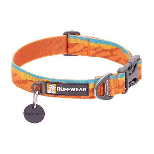 RUFFWEAR, Flat Out Dog Collar (Formerly Hoopie), Webbing Collar for Walking and Everyday Use, Fall Mountains, 14"-20"