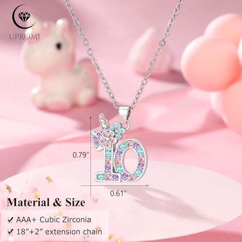 UPROMI Birthday Gifts for 3-12 Year Old Girl Unicorn Necklace, Birthday Gifts for Daughter/Granddaughter/Niece3