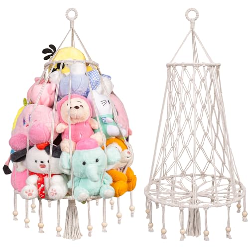 POVETIRE Stuffed Animal Hammock Wall Hanging Net Over Door Organi...