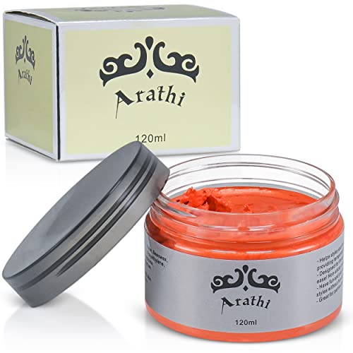 Arathi Hair Color Wax Mud Dye Cream Unisex Washable Temporary for Modeling Cosplay Halloween Rave Party (Orange)