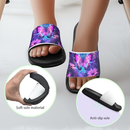 Image of Boy & Girls Slide Sandals Kids Shower Shoes Non Slip Summer Slippers Beach Sandals