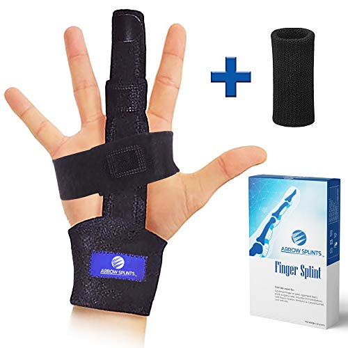 Arrow Splints Trigger Finger Splint | Mallet Finger Brace, Fractured or Broken Finger Straightener, Arthritis & Tendonitis Pain Relief - Immobilization Support for Index, Pinky, Ring, & Middle Finger