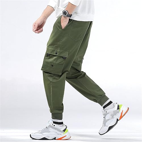 Wjnvfioo Men Slim Camo Pants Pocket Solid Colorcargo Pants Hiphop Men Harem Pants4
