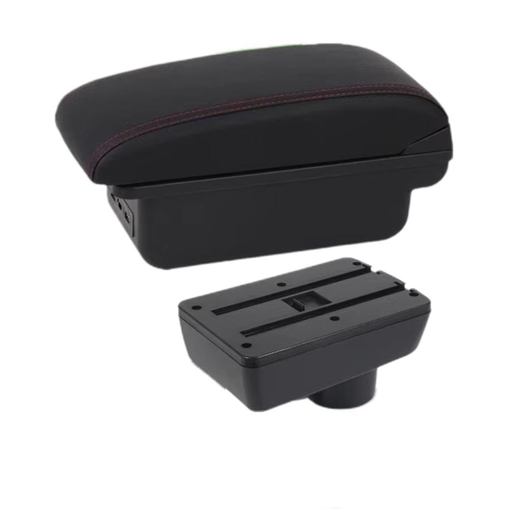 FSOZDBBPL For Opel Corsa F 2019-2026 Car Armrest Box Auto Storage Box Interior Retrofit Accessories Interior Parts(B1 red line 3USB)