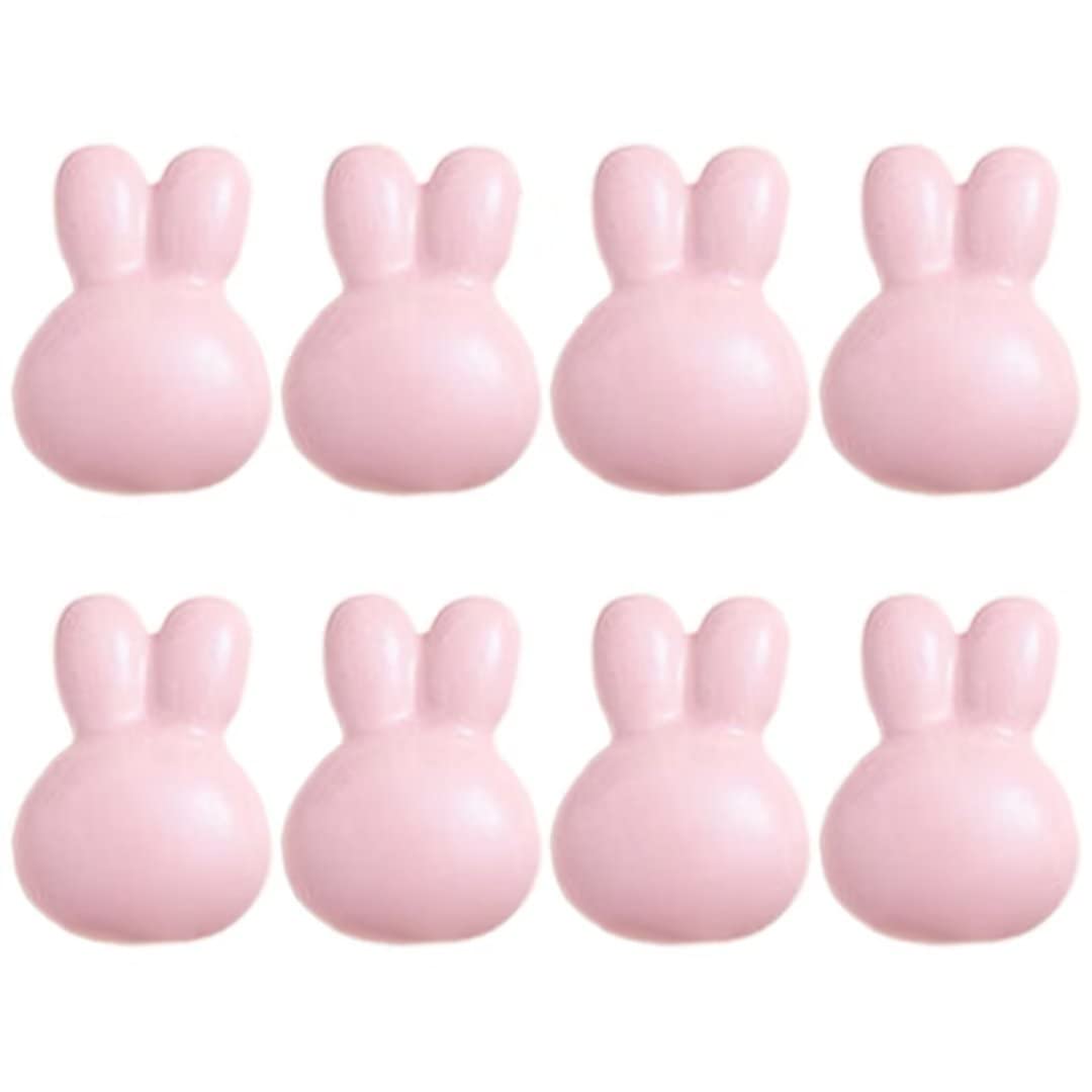 Bouton en cristal, boutons de dessin, 8 pièces en forme de tête de lapin pour armoire, poignée de tirage, boutons en céramique, boutons mignons, poignées de tiroir d'armoire, poignées de