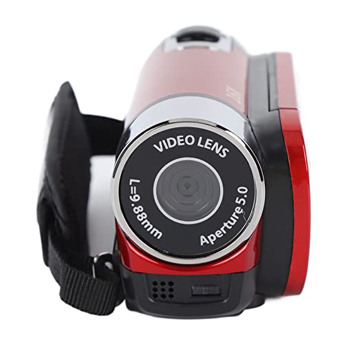 CamCrorder 4K Vintage, Caméscope Rétro 48MP, Caméra DV 2,7 Pouces TFT Écran Rotatif 16x Caméra Vidéo de Zoom Numérique avec Câble USB (Rouge)