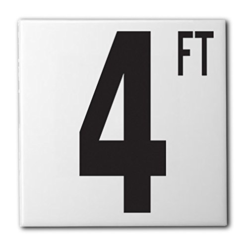 Aquatic Custom Tile - Ceramic 4FT Pool Sign Depth Marker, 5.8