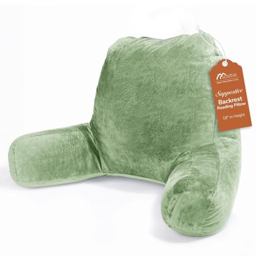 Image of Sasttie Reading Pillow for Bed, Back Pillow for Sitting Up, Sage Green