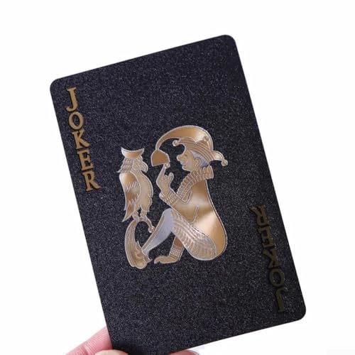Schillerndes Design von wasserfesten schwarz-goldenen Pokerkarten, geeignet für alle Spieler – Bild 6
