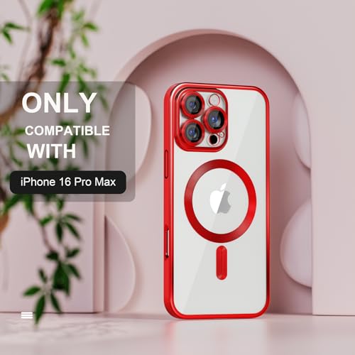 Image of Misea Magnetic for iPhone 16 Pro Max Case Compatible with MagSafe Red