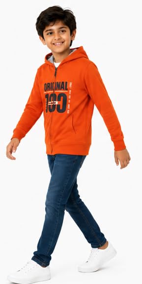 Image of T2F Boy's Cotton Regular Fit Hooded Sweatshirt