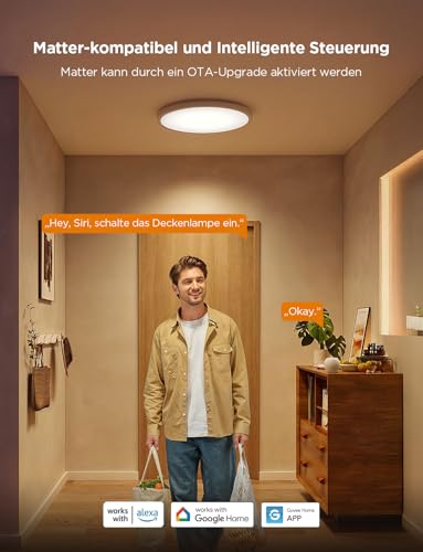 Govee Deckenleuchte RGBIC Smart, 24W Ø30cm Led Deckenleuchte dimmbar, Deckenlampe Led mit 16 Millionen DIY Farben, Kompatibel mit Alexa & Google Assistant, für Schlafzimmer – Bild 5