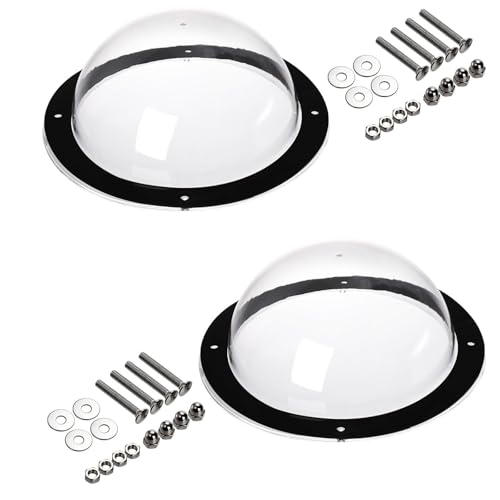 Image of Goaste 2 Pack Dog Fence Window, 12.4 Inch Clear Pet Dome, Durable Plastic Pet Peek Windows Playground, Doggie Fence Safe Domes, Pets Supply for Dog Cat Horse, 12.4 x 4.9 Inch