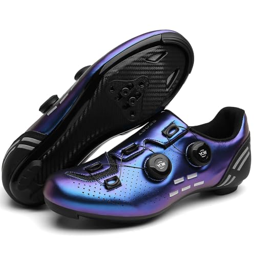 Cycling Shoes Men & Women Road/MTB – SPD Self-Locking System, Lightweight & Breathable Bike Shoes with Flat Sole for Road & Off-Road (Unisex)