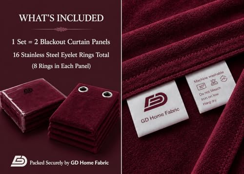Image of Velvet Curtains | Heavy Soft Premium Velvet Drapes for Bedroom and Living Room | Semi Light Blocking, Thermal Insulated and Noise Reducing Window Panels | 5 Feet, Set of 2 (Maroon)