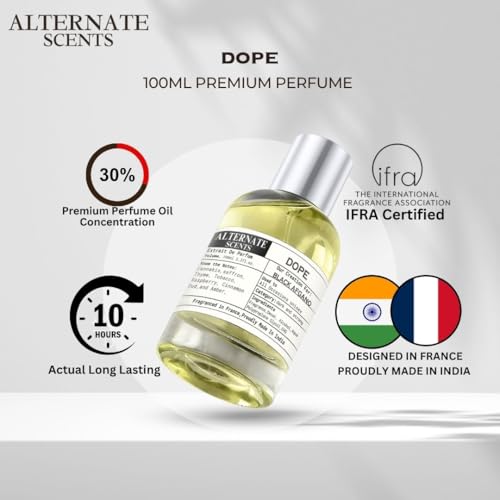 Image of Alternate Scents DOPE Long Lasting 100ml Perfume Spray For Men & Women|Strong| 30% Oil Concentration| Fragrance From France | Made In India|
