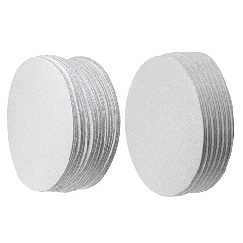uxcell 100 Pcs 6-Inch Aluminum Oxide White Dry Hook and Loop Sanding Discs 180 Grit & 320 Grit Flocking Sandpaper