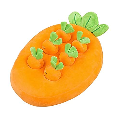 イチゴ狩り ペット おもちゃ にんじん キノコ ノーズワーク おやつ隠し 訓練毛布 ペット 犬 分離不安 ストレス解消 集中力向上/嗅覚訓練 おもちゃ 運動不足 食いすぎる対策 噛む 知育 餌隠し丈夫 (にんじん,6個)