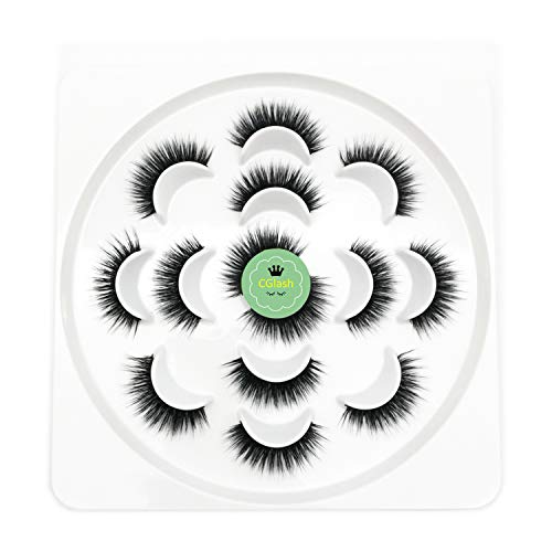 CGlashes Natural Sweet Luxury 5D Faux Mink Eyelashes Hand-made Volume Fluffy 7Pair Package|CHARM
