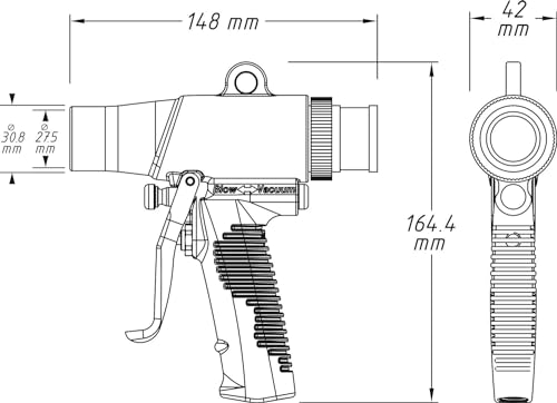 HAZET 9043N-10 zuig-/blaaspistool | praktische eenhandschakelaar, met metalen behuizing, vacuümniveau: 7,5 mmHg | voor het opzuigen van vuil in de stofzak en het uitblazen van oppervlakken'. - Afbeelding 5