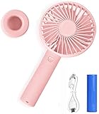 Mini Handheld Fan,Small Handheld Fan Portable with Charging Base/1200mAh USB Desk Fan Battery Operated Fan Rechargeable Personal Cooling Fan for Office Travel Outdoors