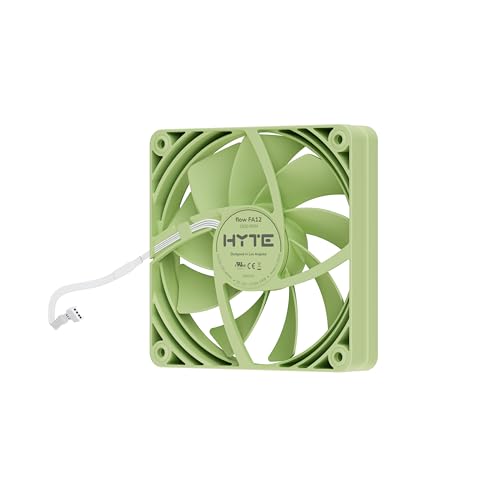Image of Hyte Flow FA12 120mm PC Case Fans 4-Pack, High Performance, Low Noise, 1500 RPM, 4-Pin PWM, Fluid Dynamic Bearing - Matcha Milk (Green)