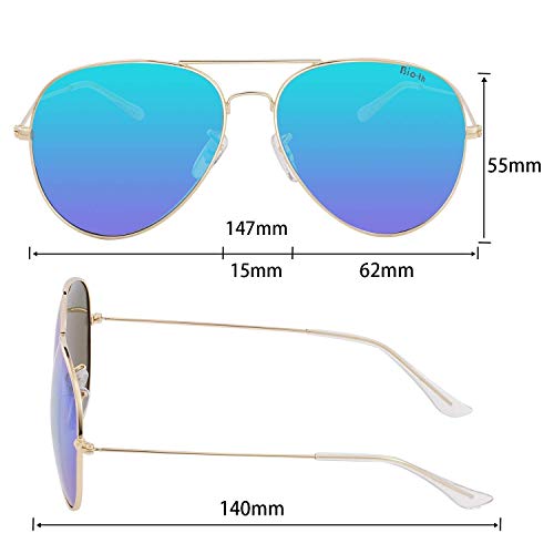 Bio-th Sunglasses for Women Men Aviator Polarized Metal Mirror 100% UV 400 Protection4