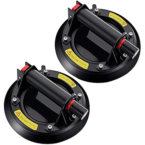 2 Glass Suction Cup Vacuum Glass Lifter - 8" Powerful Heavy Duty Vacuum Lifter with Plastic Handle and Pump, Industrial Vacuum Lifter for Flat and Smooth surfaces of Granite, Tiles, Glass, Metal Cover