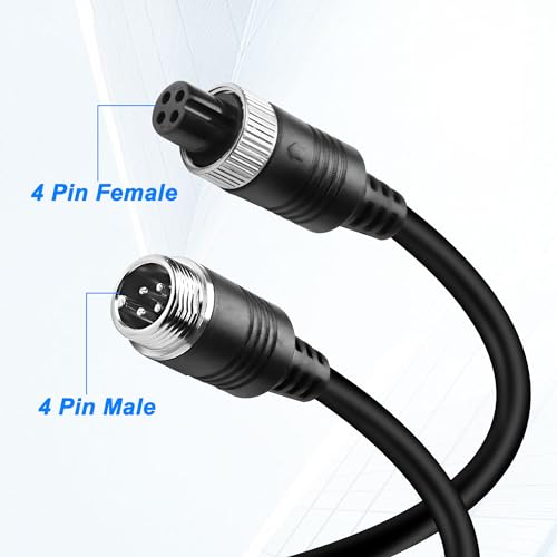 Image of MEIRIYFA Car Video M12 4Pin Aviation Extension Cable Adapter 1 Female to 2 Male Aviation Y Splitter Converter Wire for CCTV Rearview Camera Car Truck Vehicle Backup Monitor-40CM