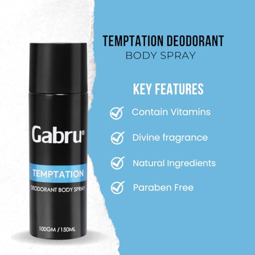 Image of Temptation Deodorant Body Spray for Men Long Lasting Fragrance 150ml