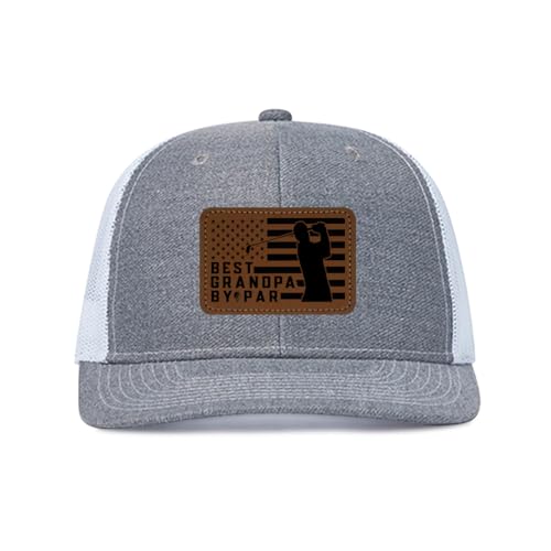Image of Over Par and Under The Influence Golf Hat - Funny Golf Gag Gifts for Men & Dad | Adjustable Vintage Trucker Baseball Cap