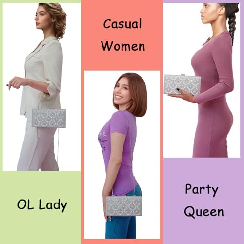 Image of Evening Clutch Pearl Purse for Women, Party Clutches Bag Wedding Formal Handbags
