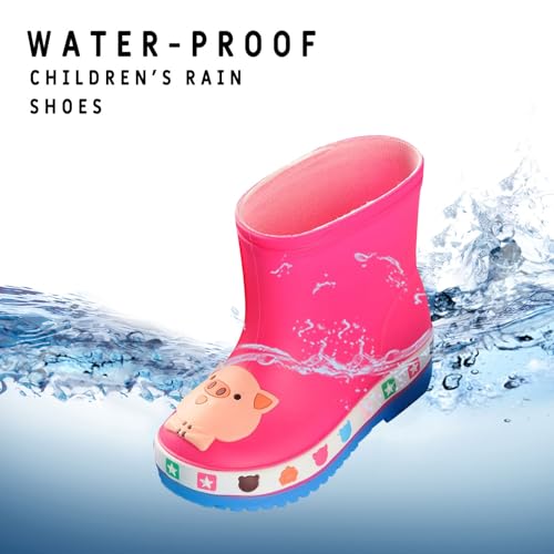 IWIHMIV Toddler Rain Boots Boys Girls Ankle Rainboot Outdoor Non Slip Kids Lightweight Comfortable Water Shoes3