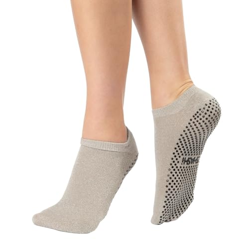 SHASHI Full Foot Ankle Socks for Women — Pilates Socks with Grips — Non-Slip Sock Pair for Barre, Yoga & More