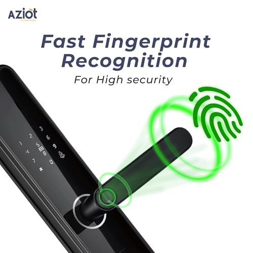 Image of Aziot Essence Digital Fingerprint Door Lock - High-Security Digital Keyless Entry with Fingerprint, Passcode, RFID, and Manual Key Access