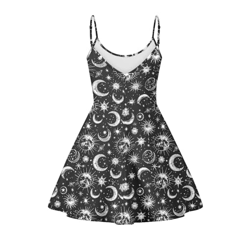 Image of Cozeyat Women Girls Summer Sleeveless Dress Casual Swing Beach Cover Up Knee Length Dresses,Large Size XS-4XL