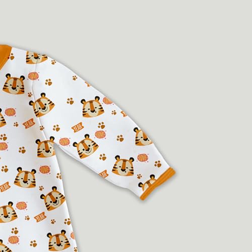 Image of Kidbea Organic Cotton Full Sleeve Baby Rompers | Soft, Cute Printed Romper for Baby Boy & Baby Girl Playwear