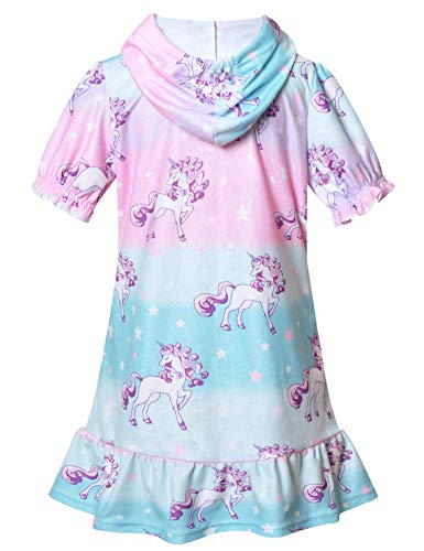 Image of QPANCY Girls Long Sleeve Dresses Unicorn Mermaid Cat Swing Fall Winter Clothes